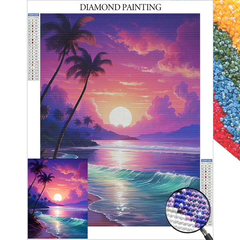 Coast Landscape Diamond Painting Kits New Arrival Full Rhinestones Embroidery Sea Beach Seascape Arts and Crafts Supplies Adult