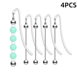 DIY Beadable Bookmarks Kit - 4pcs Metal Blank Bar Set for Crafting Jewelry Pendants, Perfect Gift for Book Lovers
