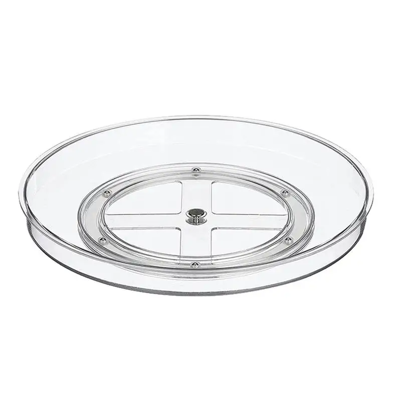 Turntable Organizer Multifunction Clear Rotating Storage Trays Plastic Kitchen Turntable Spice Rack Cosmetic Makeup Organizer