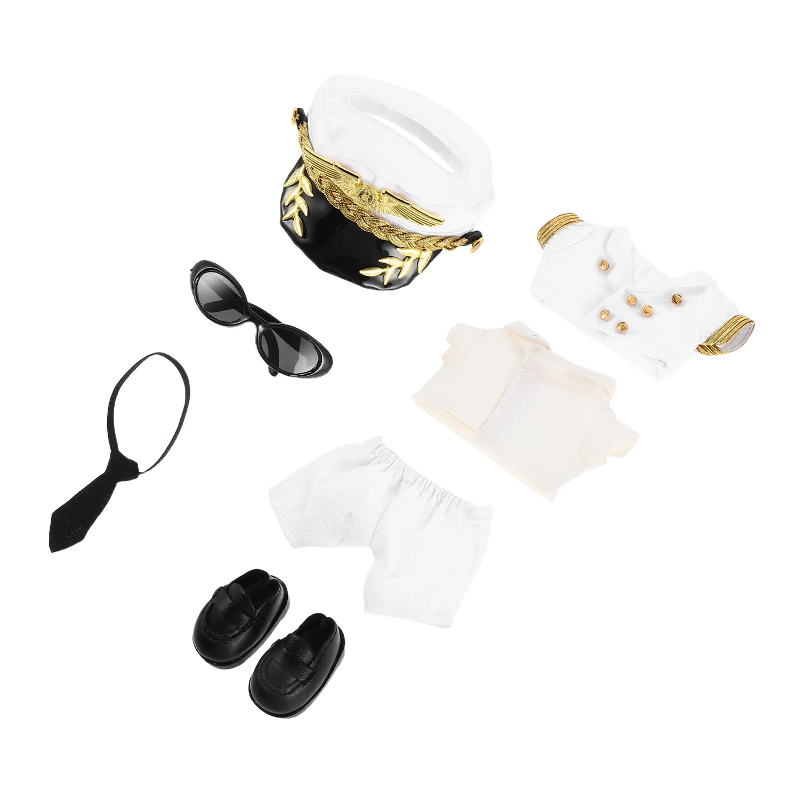 

1Set Pilot Clothes Costume Captain Outfit for Stuffed Animals Reusable Replacement Clothes Accessories for Creative Storytelling