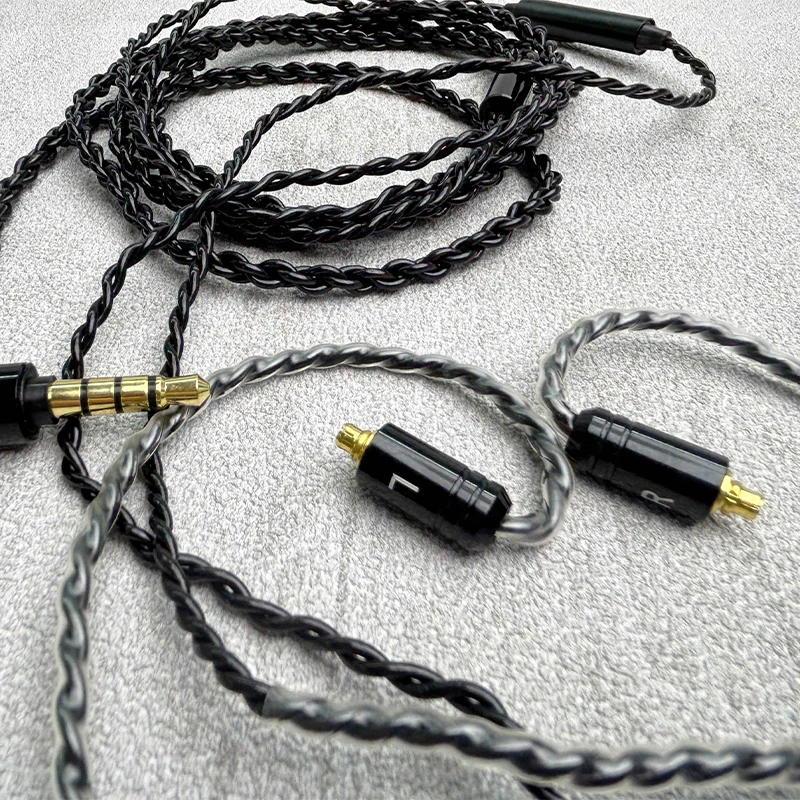 Cable de actualización de mejora de calidad de sonido, auricular HIFI con enchufe MMCX Chapado en plata y cobre sin oxígeno de alta pureza