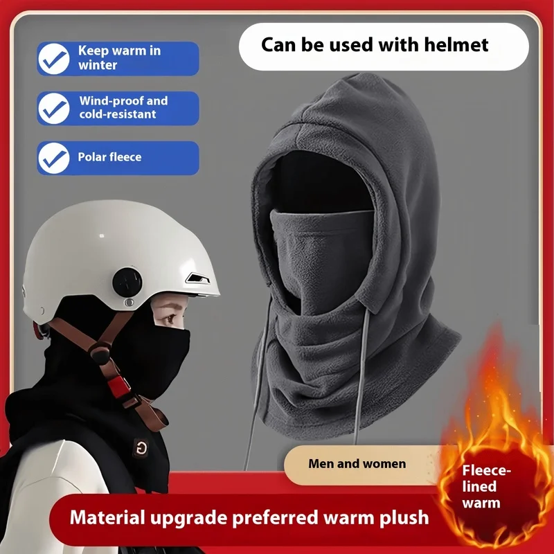 Cycling Hat Winter Cold Proof Face Mask Warm Mask Scarf Integrated With Thick Velvet Dust-Proof And Antifreeze Ear Protection