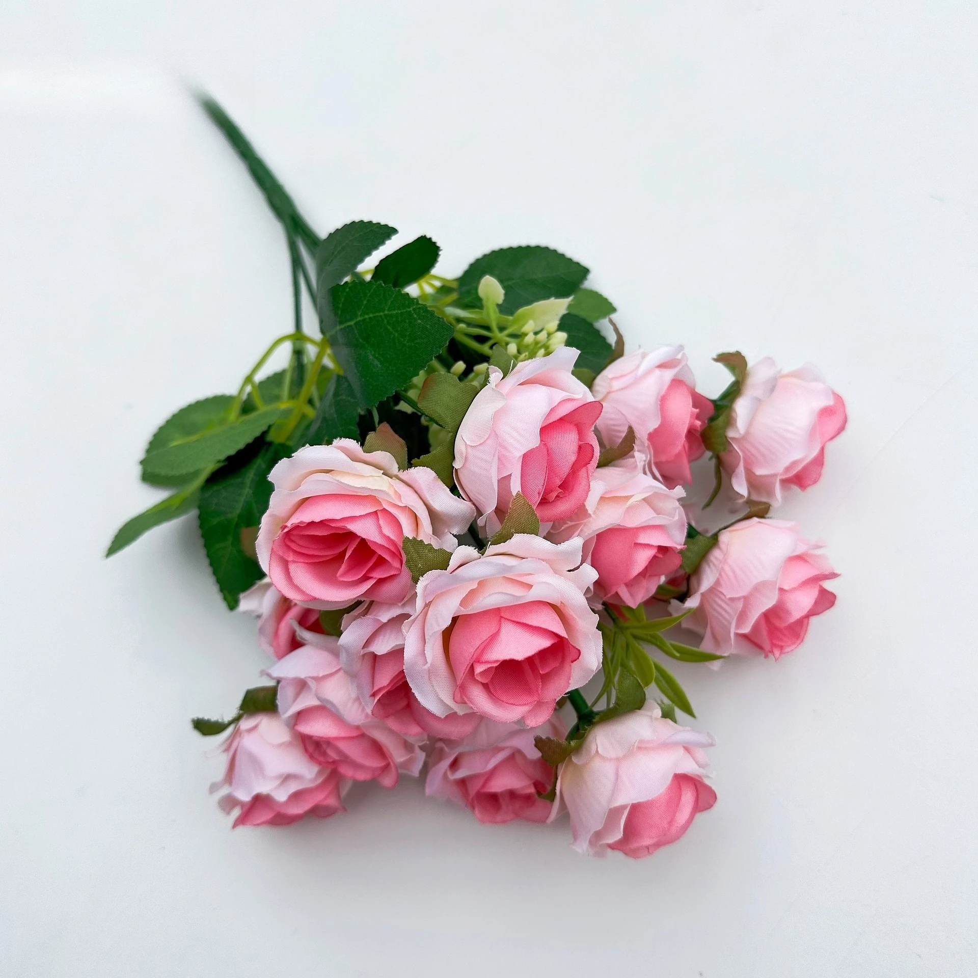 15 Köpfe Künstliche Seidenrosen Brautstrauß für Heim, Hochzeit, Blumenarrangement, Garten, Künstliche Blumen, DIY-Geschenk, Deko – Detail 8
