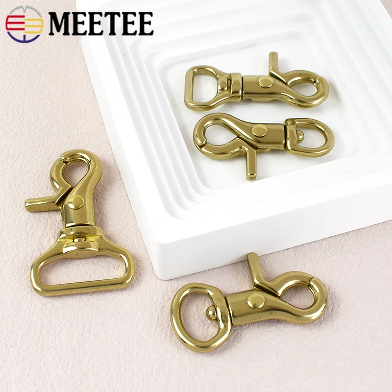 

2/5Pcs 10-25mm Solid Brass Swivel Lobster Buckles Keychain Carabiner Snap Hook Bag Strap Webbing Clasp DIY Hardware Accessories