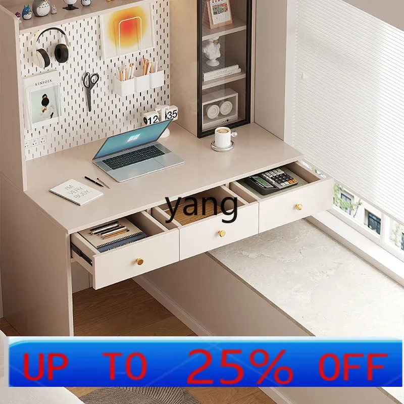 

LTT bay window desk integrated bookcase writing sub-table household bedroom bay window computer desk