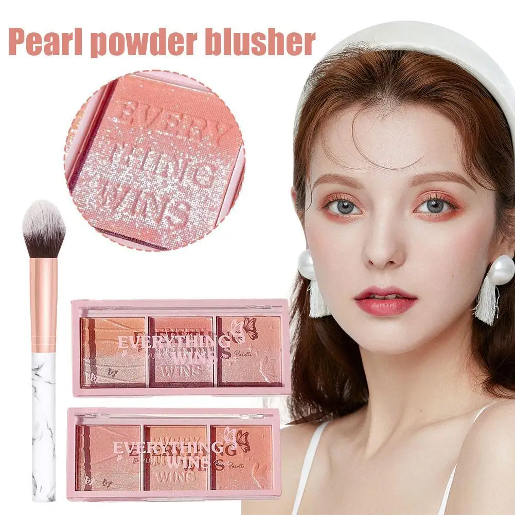 Kit de maquillage pour tous les types de peau, fard à joues en poudre perlée, fard à joues naturel, fard doux, surligneur scintillant rose, éclaircir le visage et les lèvres du corps