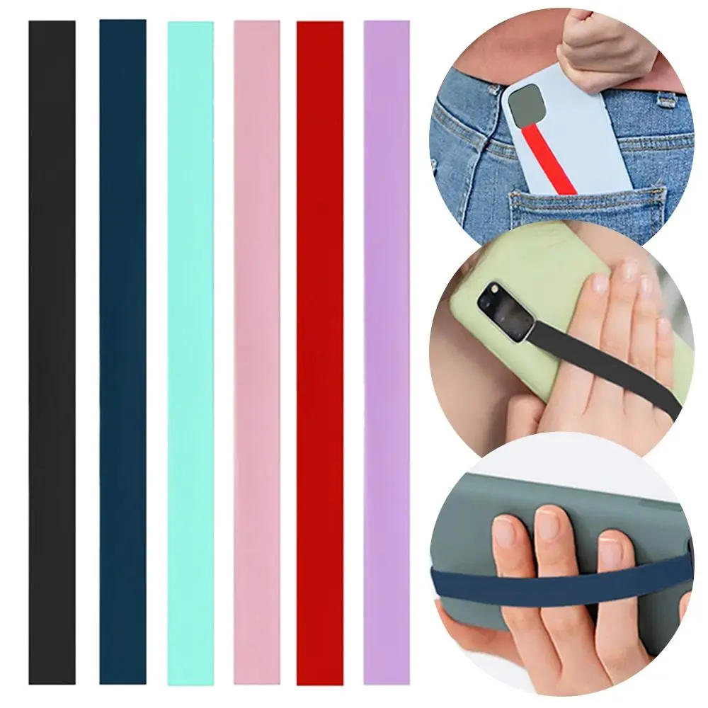 Portable Silicone Phone Strap Colorful Phone Case Wristband Elastic Phone Hand Band Phone Holder Finger Grip Phone Accessories