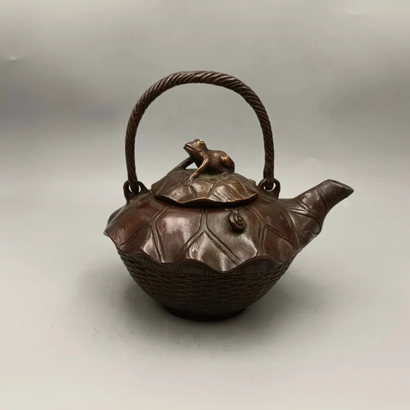 flacon-a-vin-en-forme-de-feuille-de-lotus-grenouille-et-escargot-ornement-de-collection-en-cuivre-artisanat-de-decoration-interieure