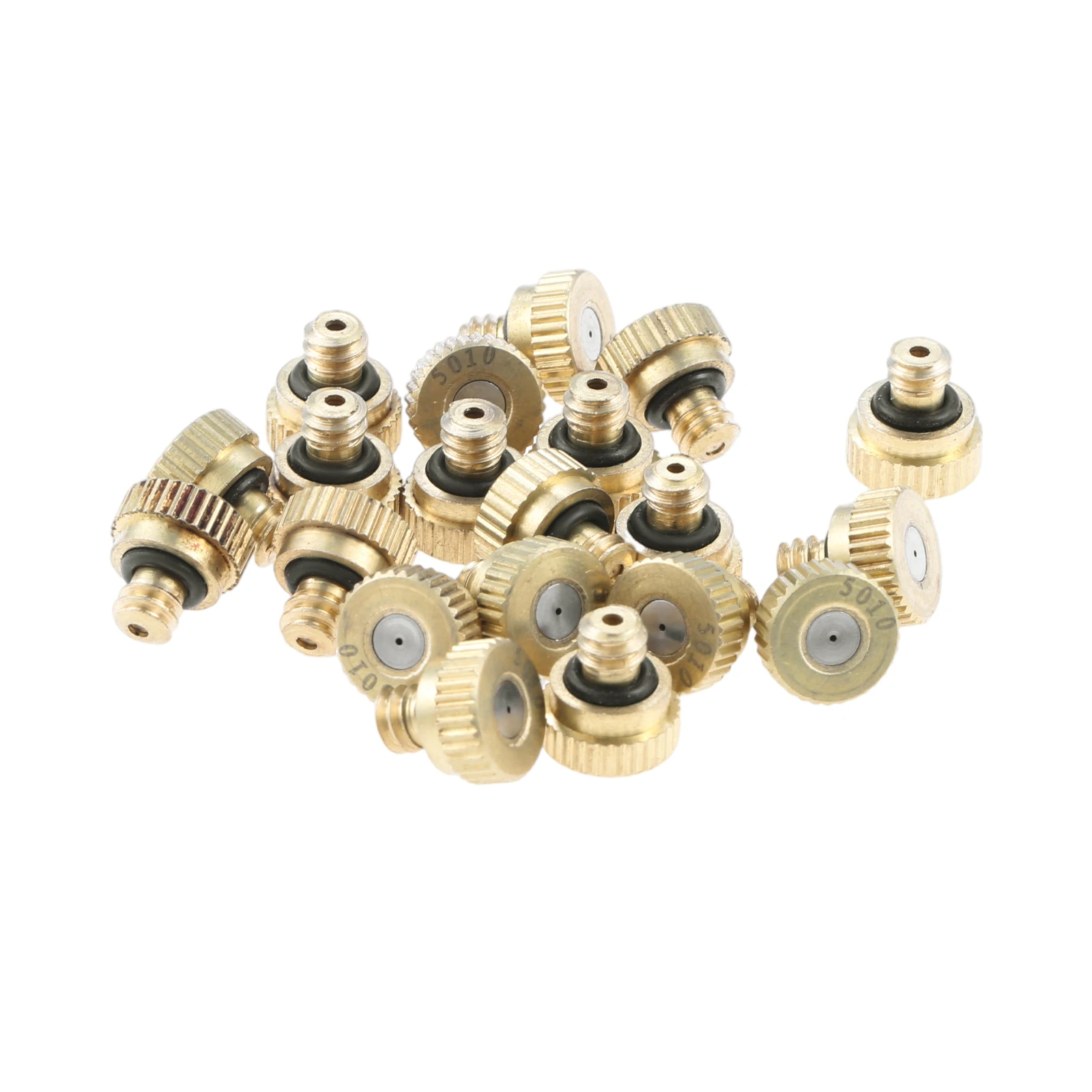 20Pcs Brass Misting Nozzles with O-Rings for 1/4