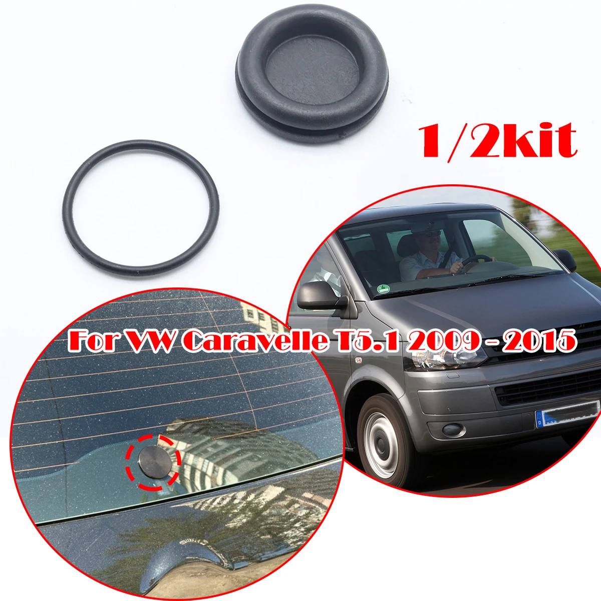 

1/2kit Car Rear Windshield Wiper Blade Arm Delete Bung Plug Cap For VW Caravelle T5.1 2009-2015 Transporter T4 Golf 3 4 5 6 Polo