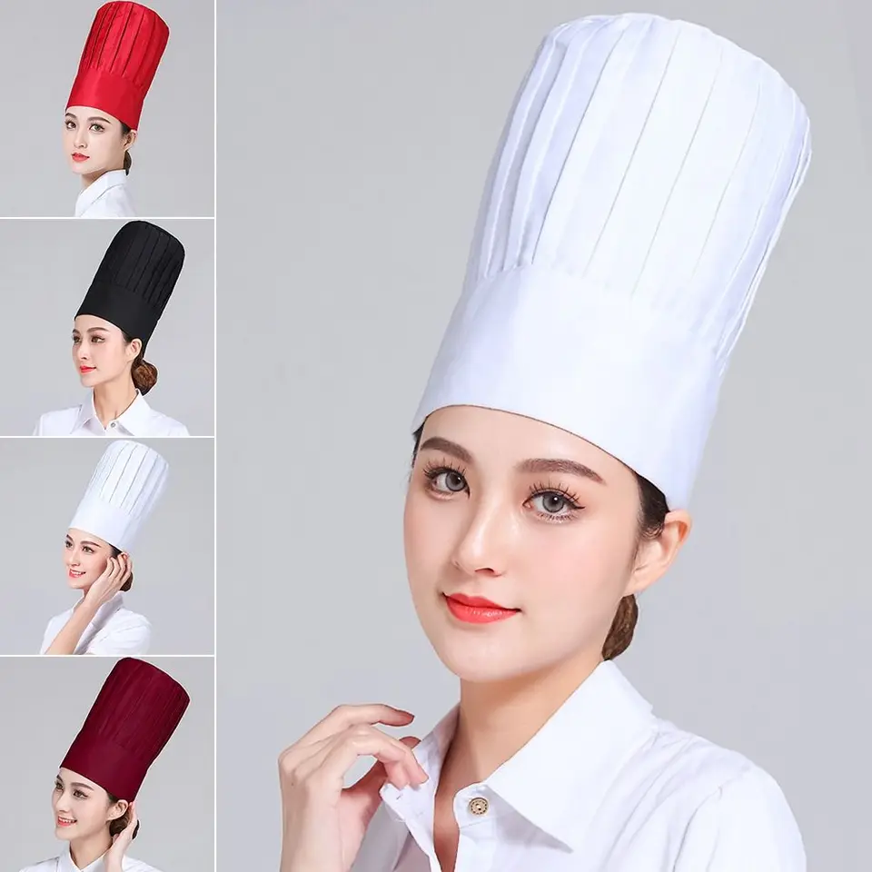 Lot De 3 Chapeaux De Chef Adulte En Polycoton Réglables - Toques De Cuisine Blanches Pour Boulangers Et Restaurateurs