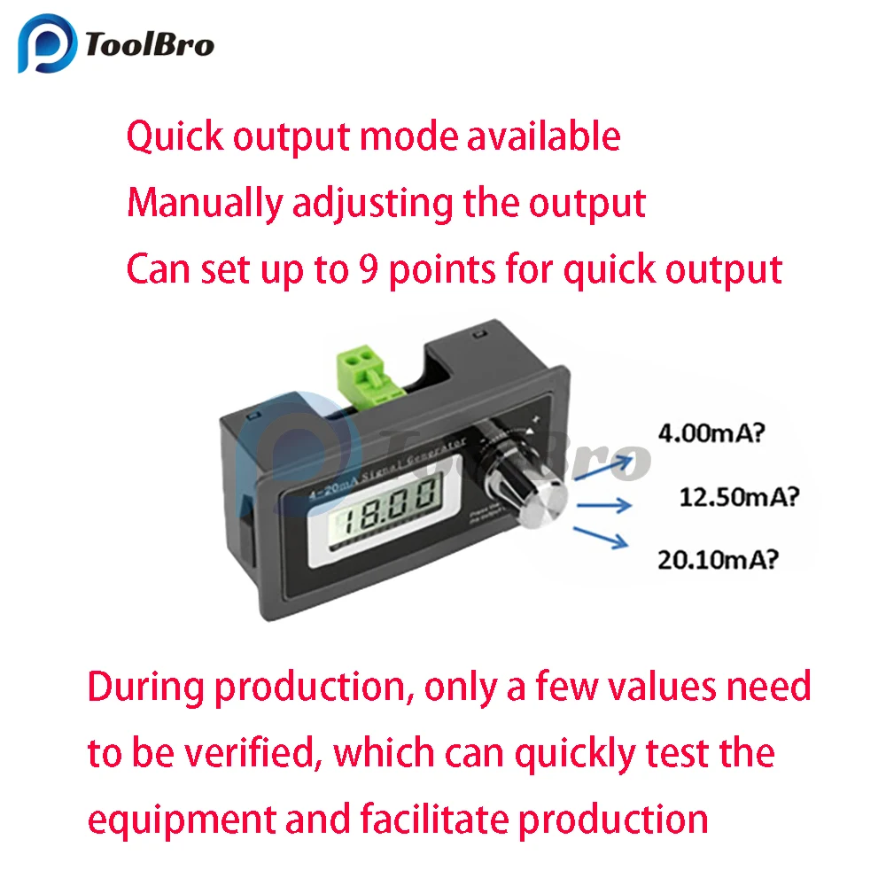 4-20mA LED Digital Signal Generator Current Loop Panel-mounted Current Transducer Support 2 3 4 Wires