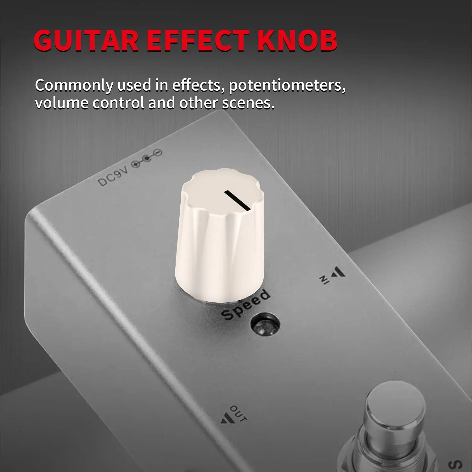 DAIERBUMP 10PCS Guitar Effect Knob 1/4 Potentiometer Knob Plastic Volume Control 1900 Davies Style 6.35MM Knob Metal Insert