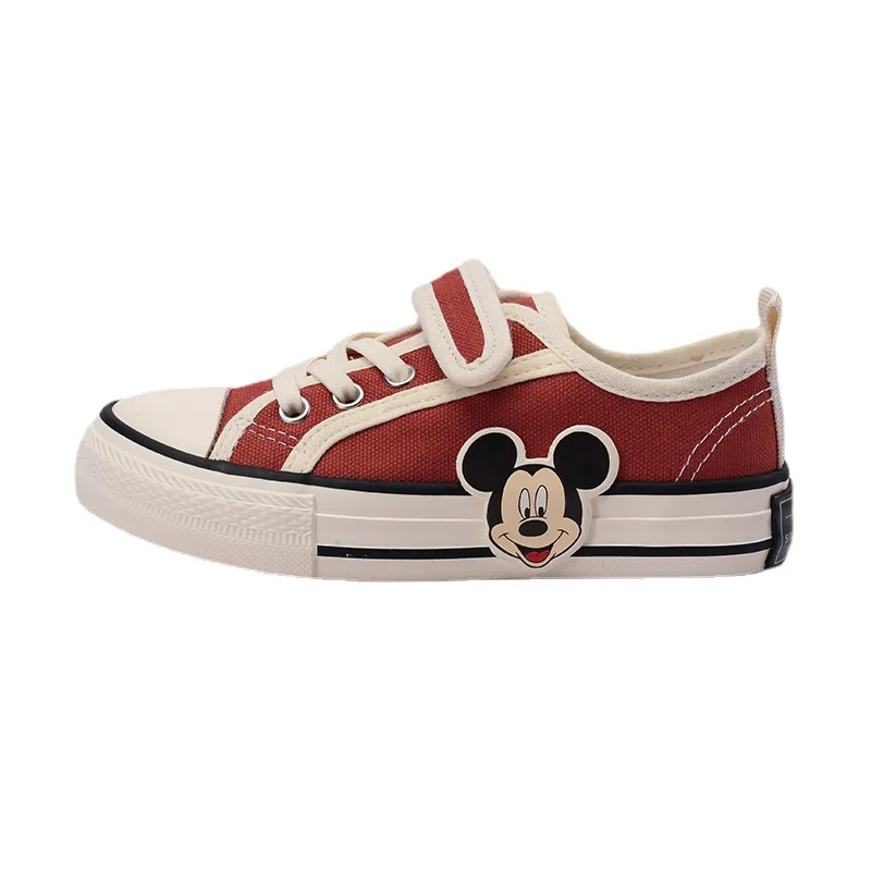 Disney Cartoon Children\'s Canvas Casual Shoes Lightweight Children\'s Mickey Mouse Black White Shoes Flats Size 24-37