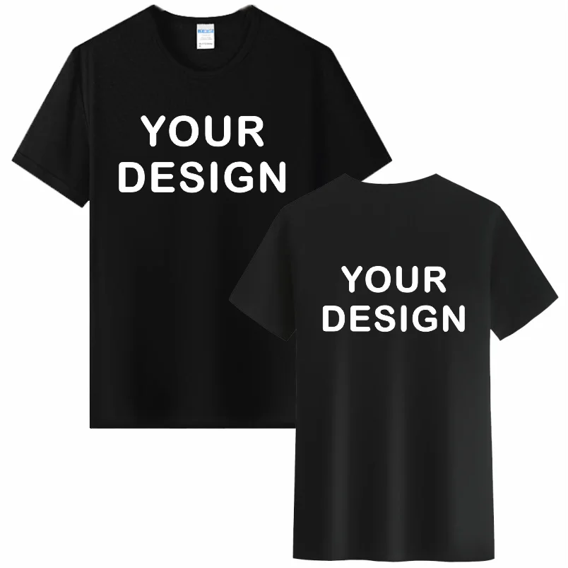 Quick Drying Customizable T-shirt Logo Photo Embroidery Printed Outdoor Sports Top DIY