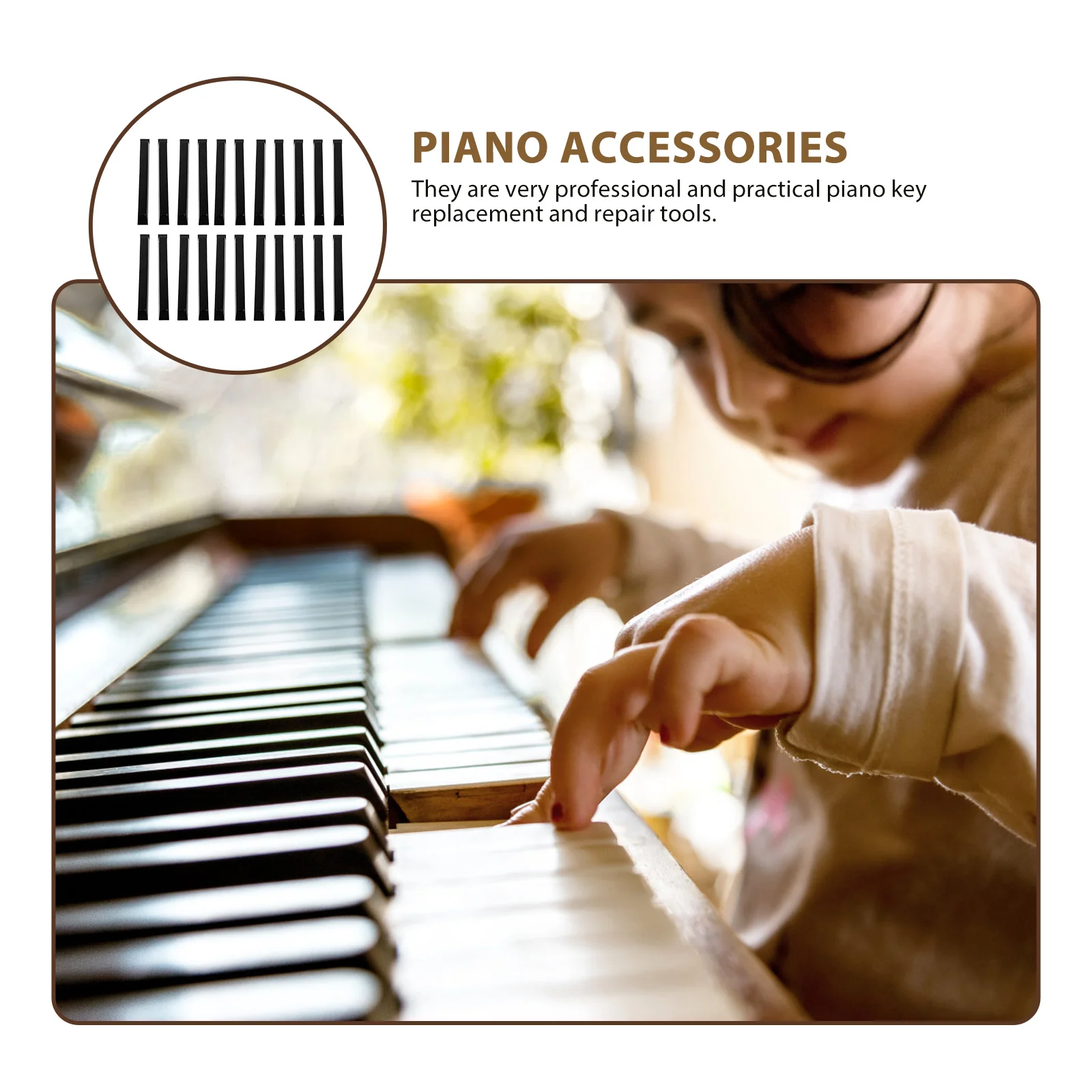 

36 Pcs Piano Tuning Tool Tunning Kit Letter Black Resin Keyboard Replacement Keys