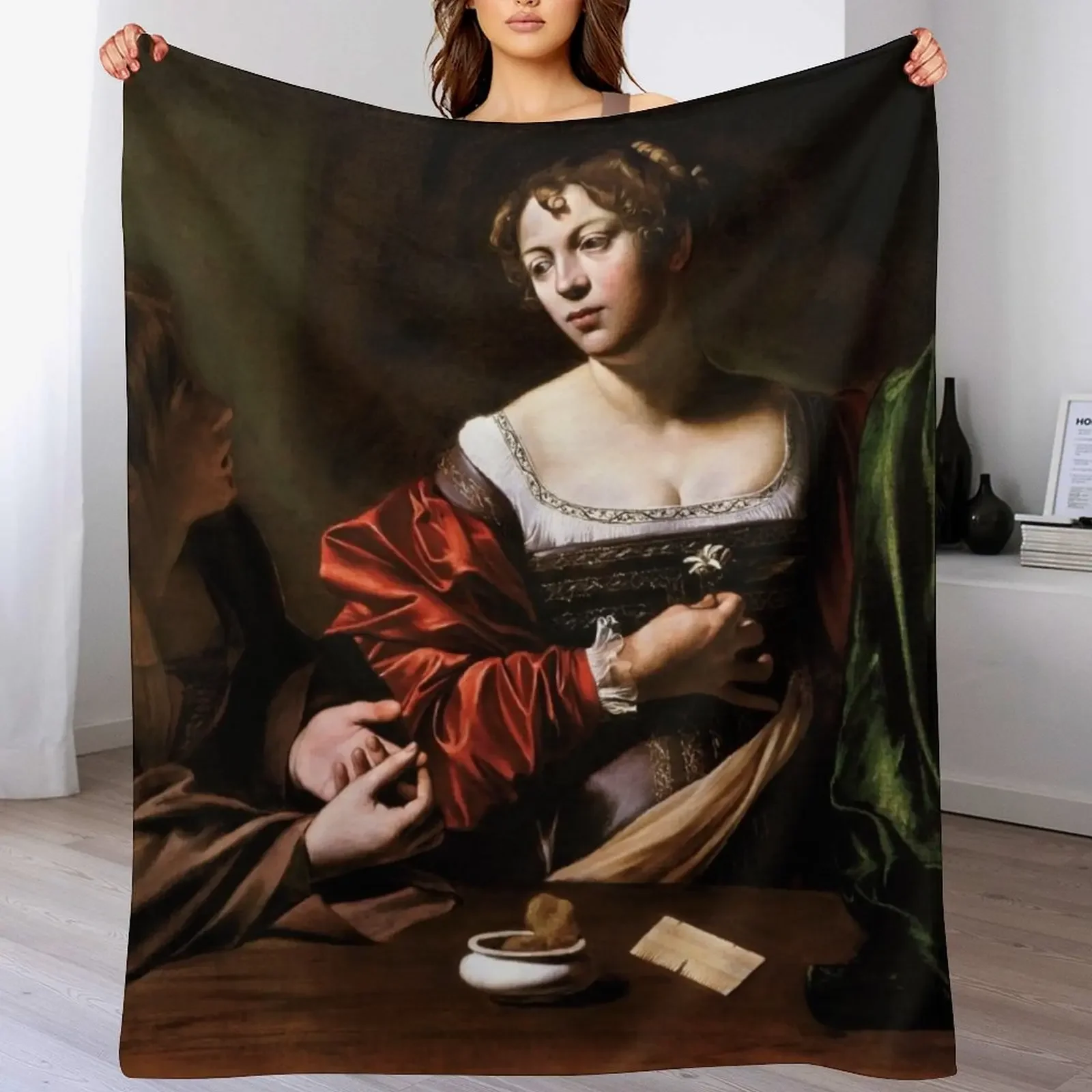 

Martha and Mary Magdalene by Caravaggio (c 1598) Throw Blanket Soft Beds warm for winter for sofa Blankets For Bed Blankets