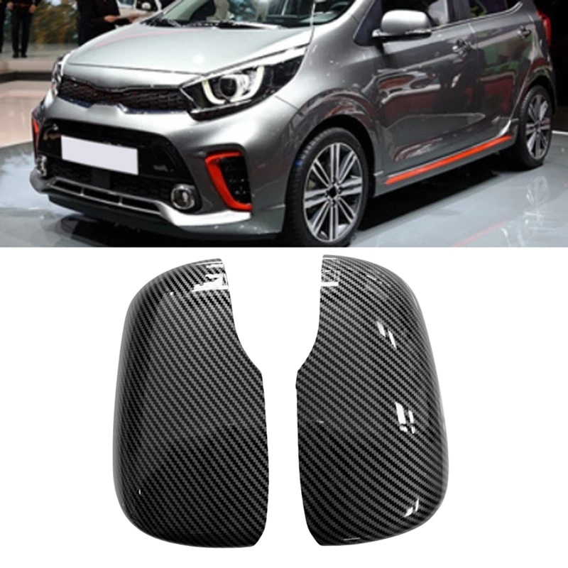 Car Side Rearview Mirror Cover Carbon Fiber Door Mirror Shell For Kia Picanto 2012-2017 Car Accessories