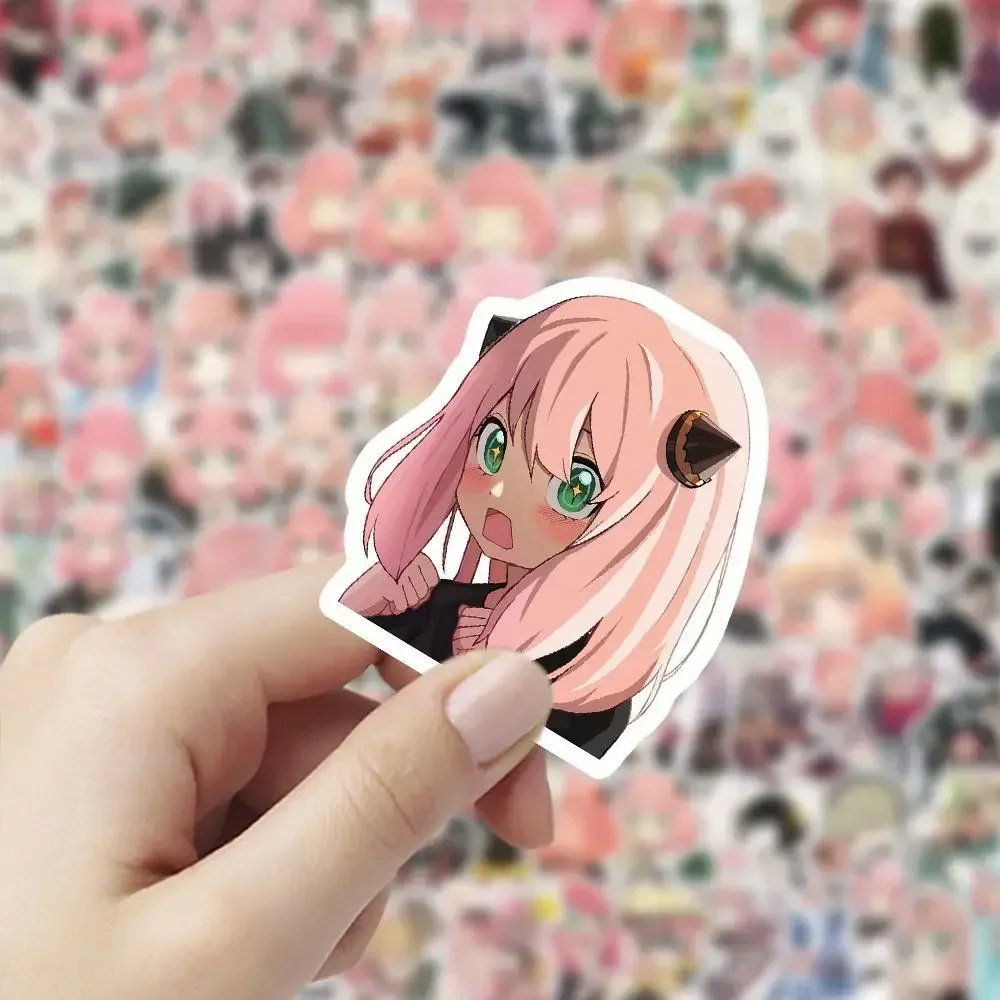 100 pegatinas de SPY×FAMILY - Adhesivos decorativos 2D con el personaje de anime Aniya para teléfonos móviles y cuadernos, Regalo 2026