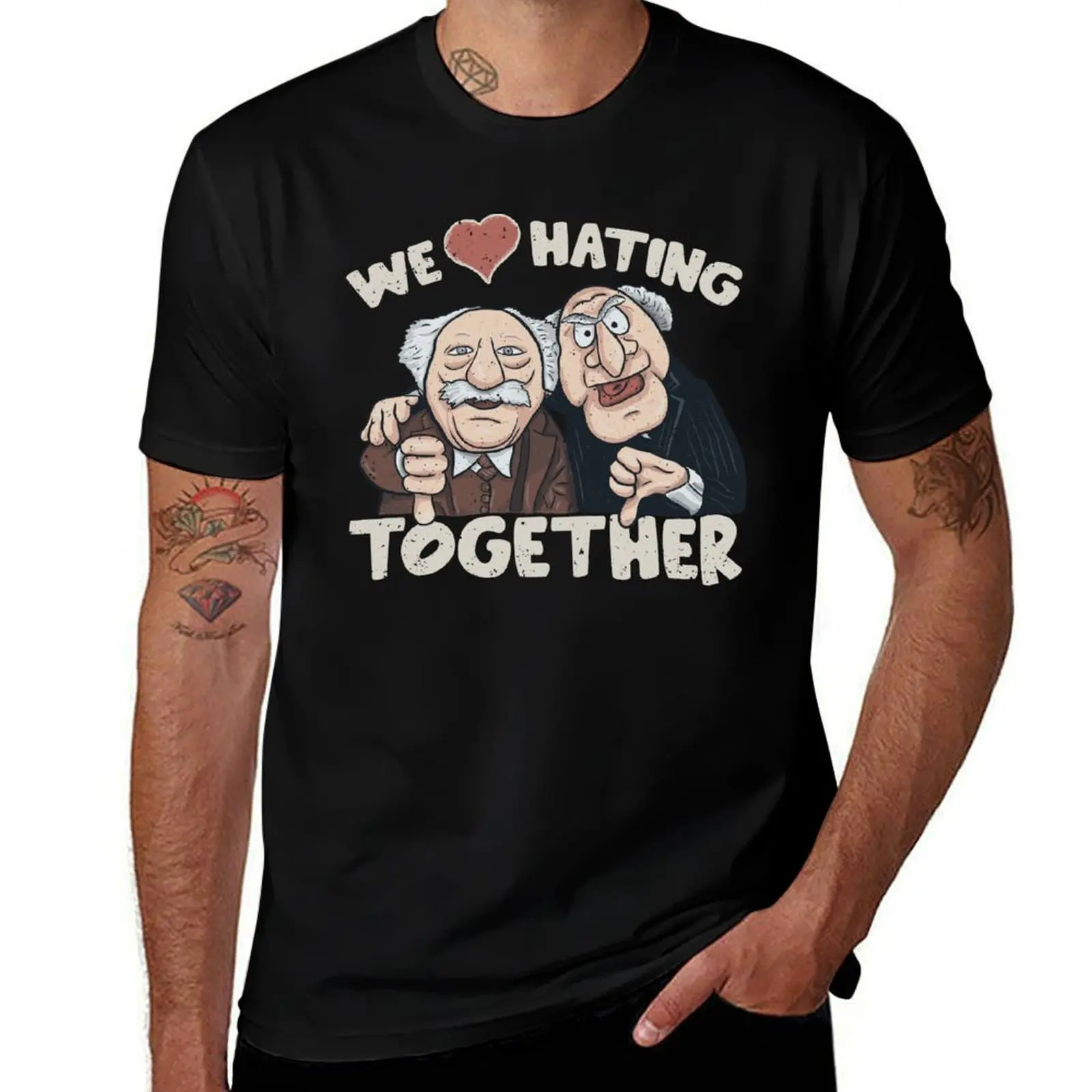 

Футболка We Love Hating Together, мужская рубашка Croswit, эстетичная одежда, синие арховные футболки для мужчин