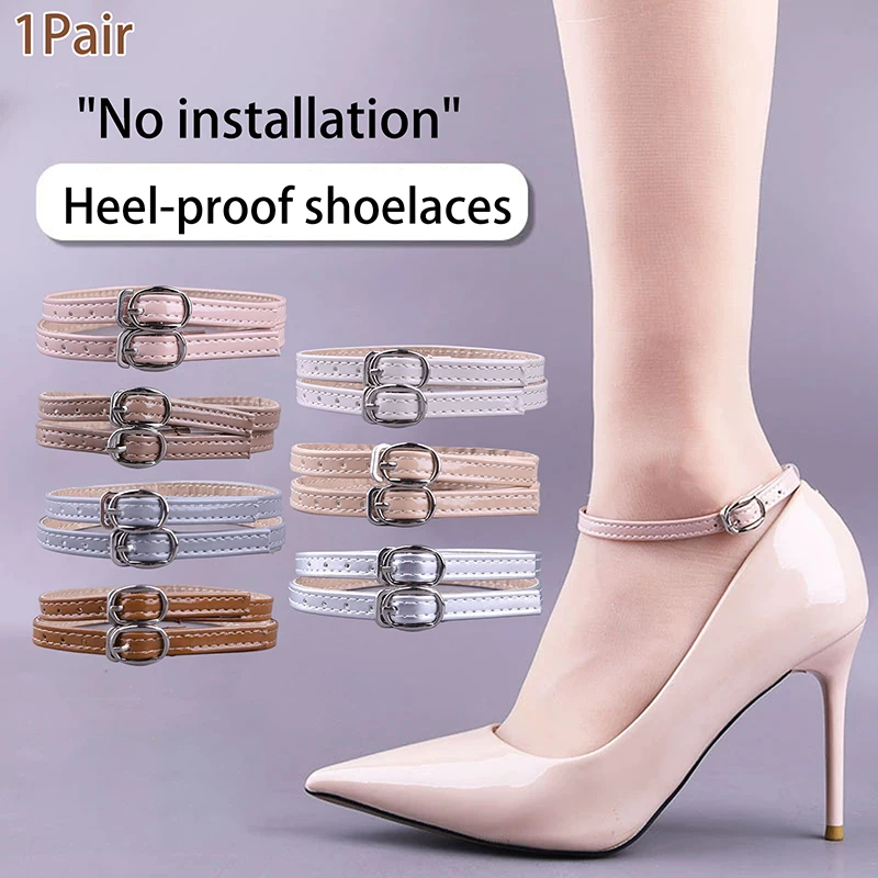 Womens Detachable Shoe Straps With Buckle, High Heels Anti Slip Shoe Strings Ankle Shoelace Replacement Accessories