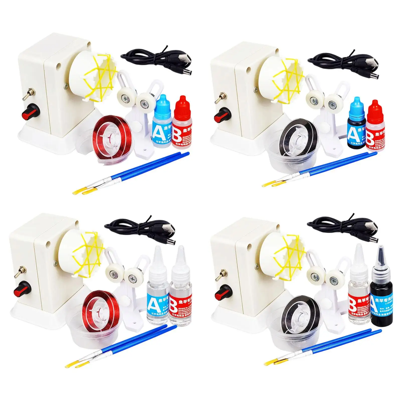 

Fishing Rod Building Winding Machine DIY Fishing Rod Easy to Use Epoxy Rack Fishing Rod Building Machine Portable DIY Winding