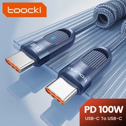 Toocki PD 100W Car Spring Cable Pull Telescopic USB C To Type C Fast Charging Cable for iphone 15 Samsung Huawei Xiaomi PC