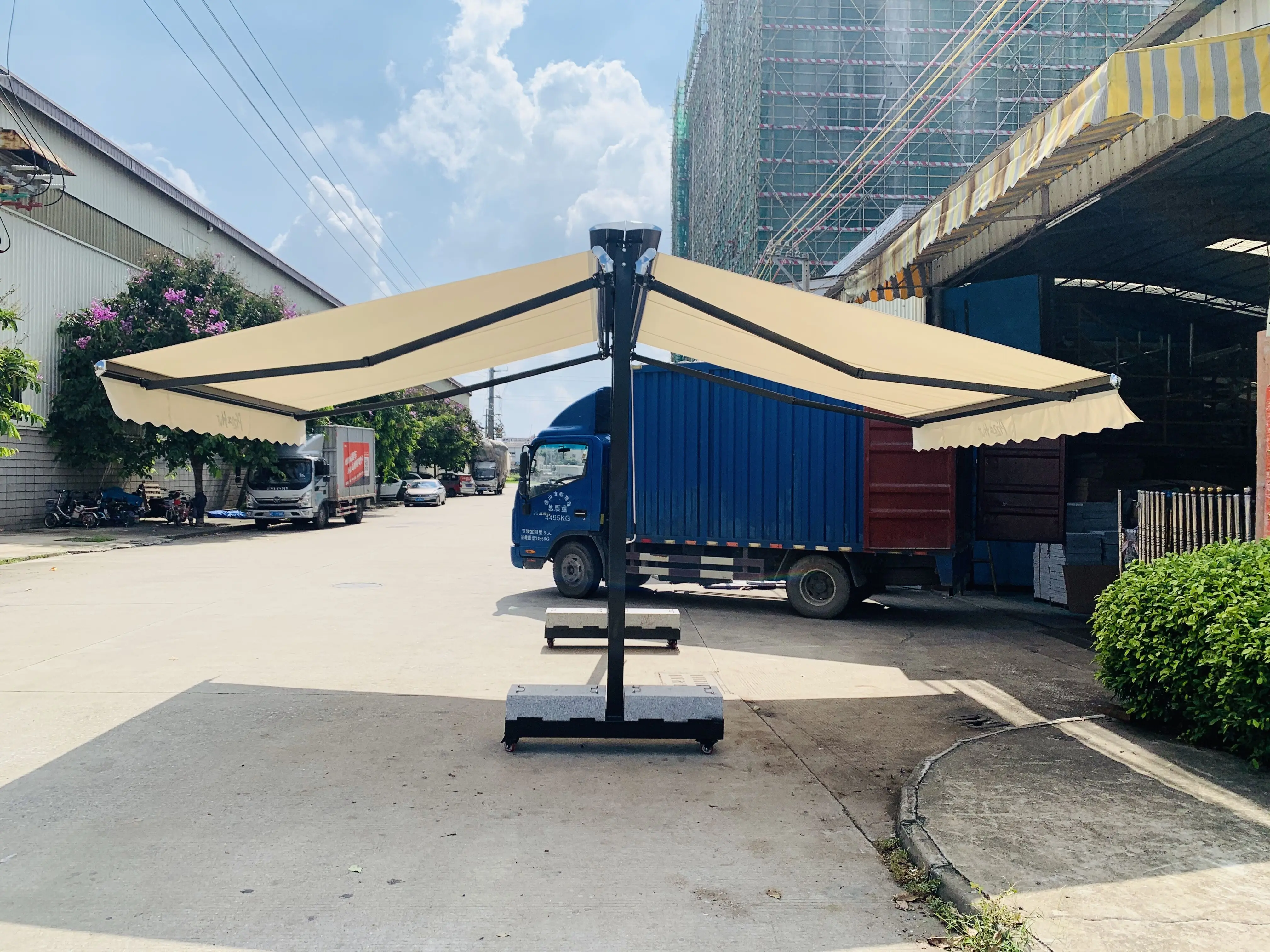 Outdoor Cheapest Model New Awning Canopy pa Coated Powder Coated Motorised  Best Retractable Double Side Sunshade Patio Awning C