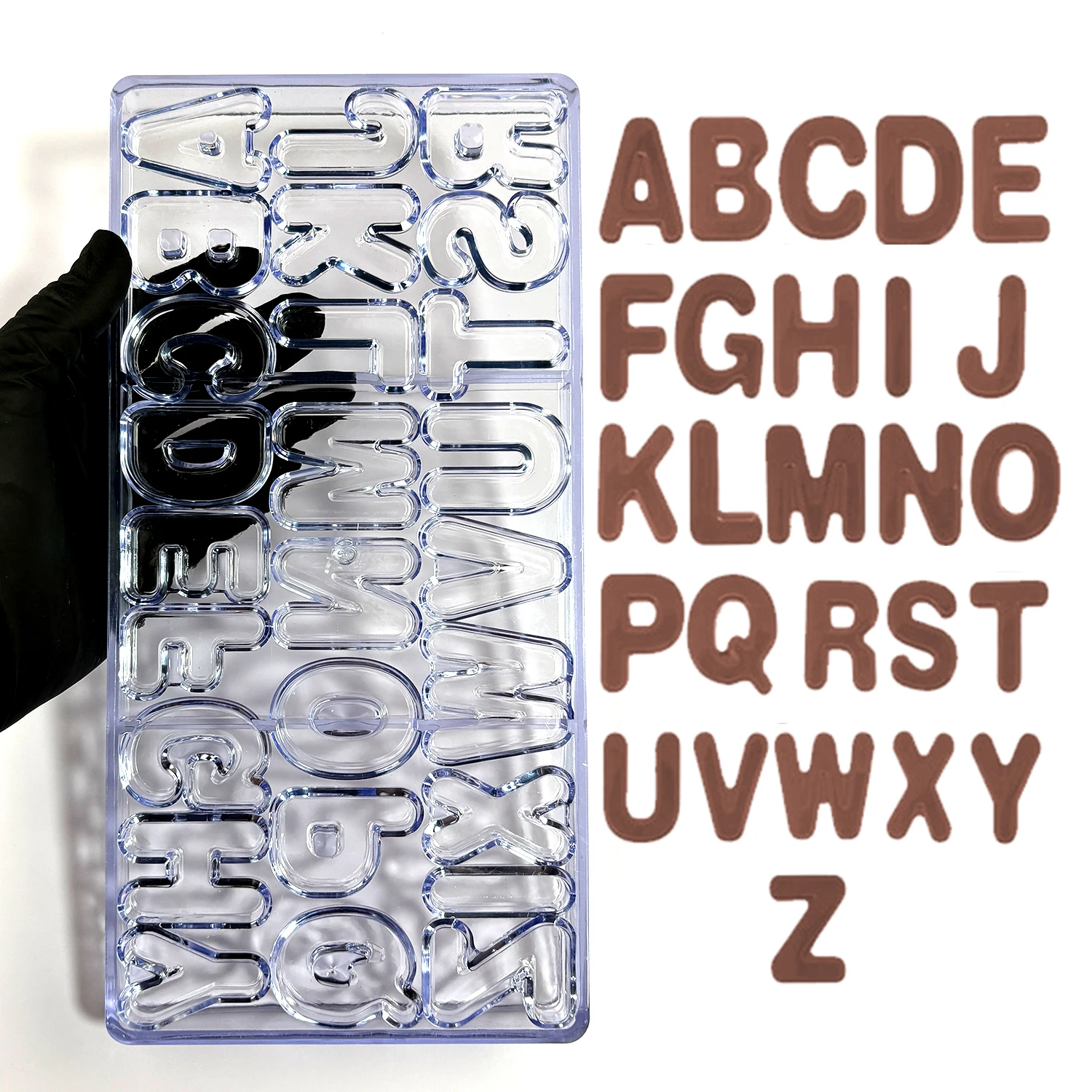 Englisches Alphabet, Schokoladenform, Polycarbonat, Bonbons, Süßwaren, Bäckerei, Backen, Gebäckform