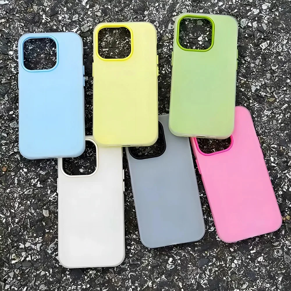 Flower Silicone Matte Candy Color 2 in 1 Phone Case for D-Denims iPhone 17 Air 16e 16 15 14 13 Plus 12 11 Pro X XR Max T-Tears view 2