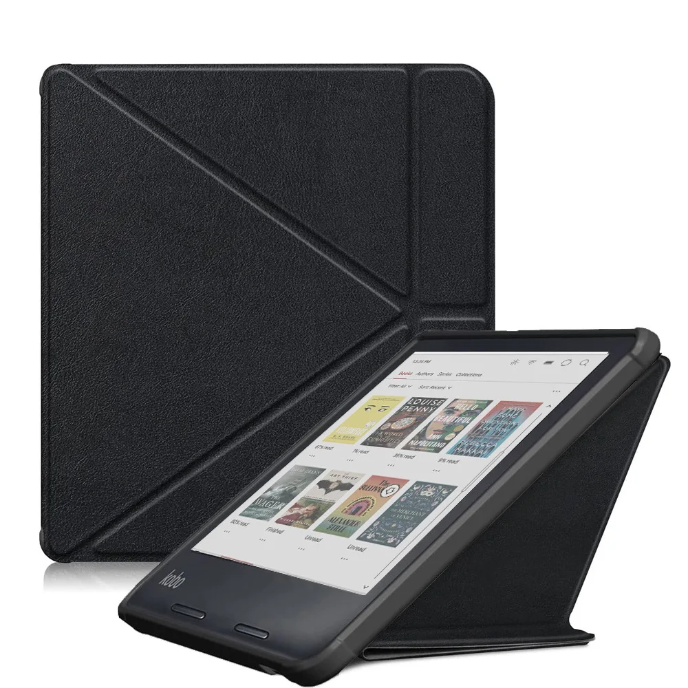 Case for 7“ Kobo Libra Colour (2024) & Libra 2 - Vegan Leather Cover with Origami Stand & Auto Wake/Sleep,for Model N428 & N418
