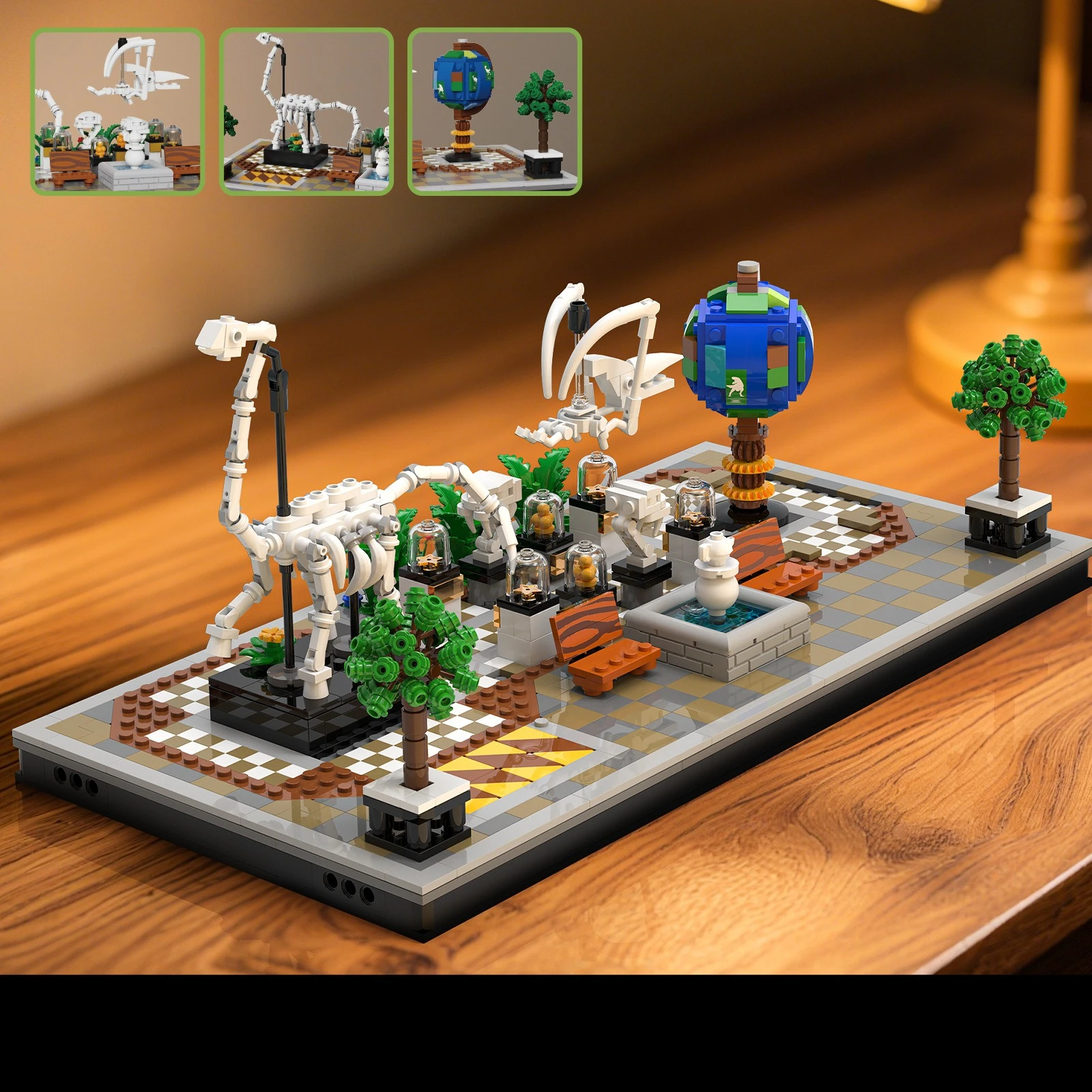 

Dinosaur Museum Street View Building Model Toy Brick Construction Set Simulation Educational Playset for Kids