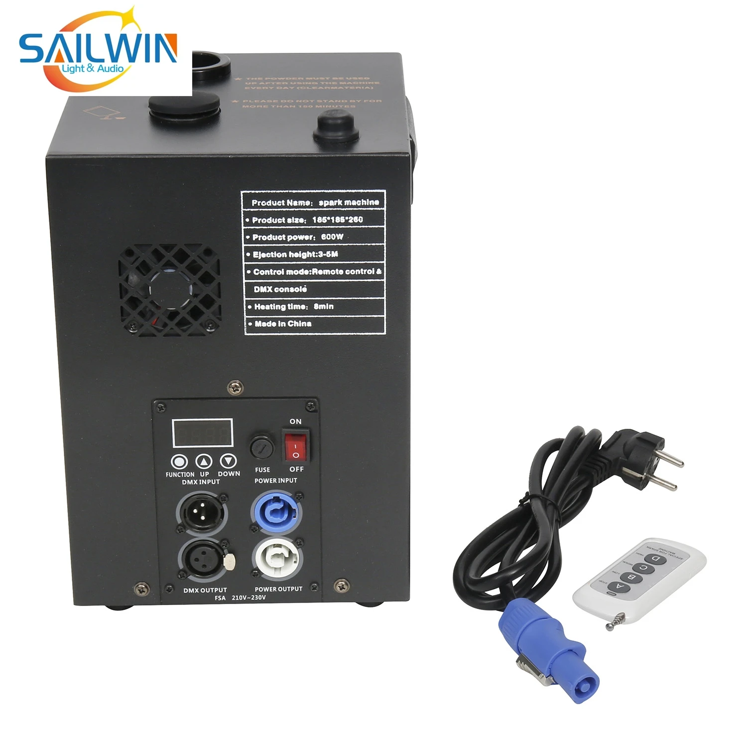 Factory Price USD130/PC 600W DMX512 Wireless Cold Spark Machine Fountain FireworK Spray Machine MSDS TI Powder With FLYCASE DUST