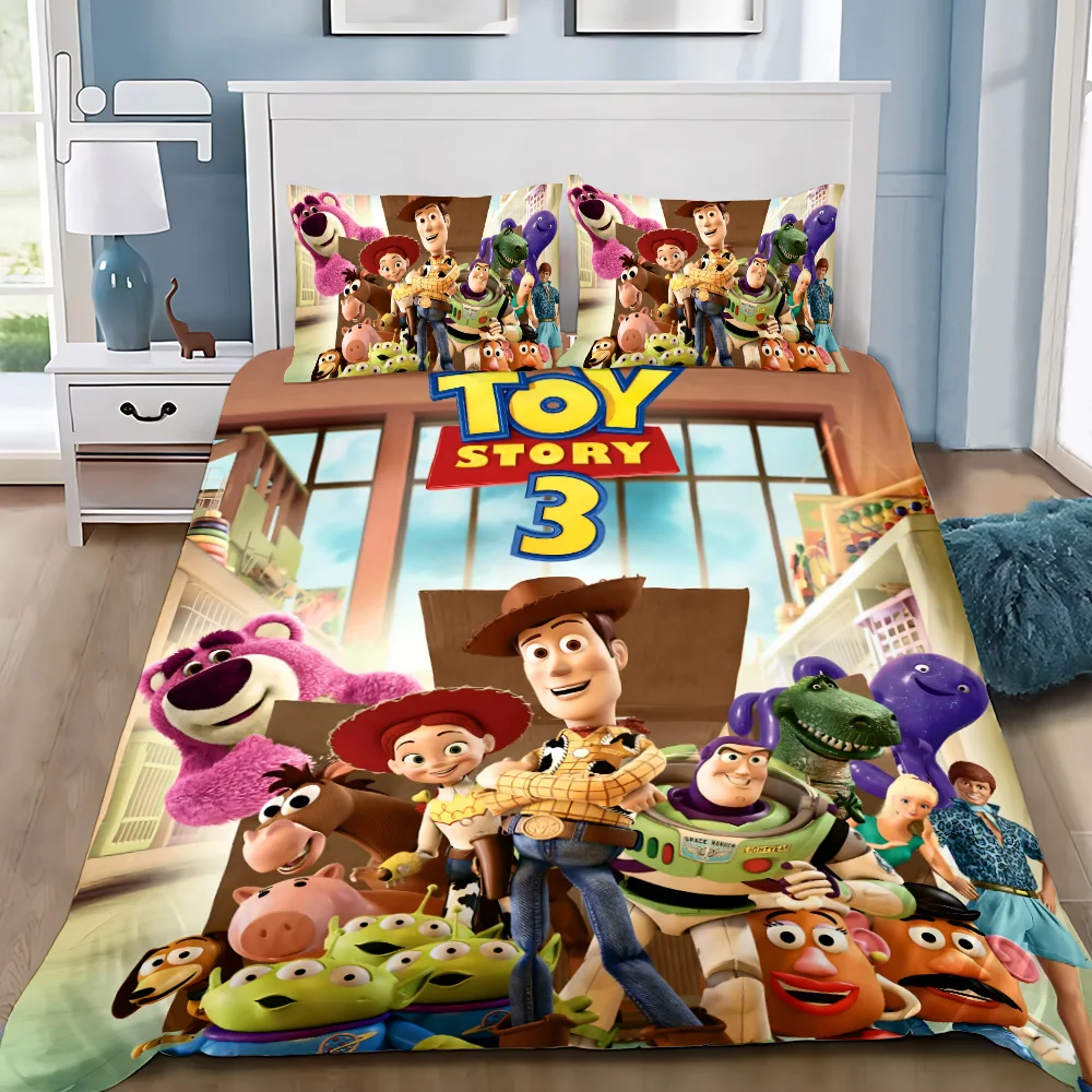 Duvet Cover Pillowcase Bedding Set Cartoon Toy Story Adult Boy Girl Bedroom Decoration Children Gift Single Double Large Size