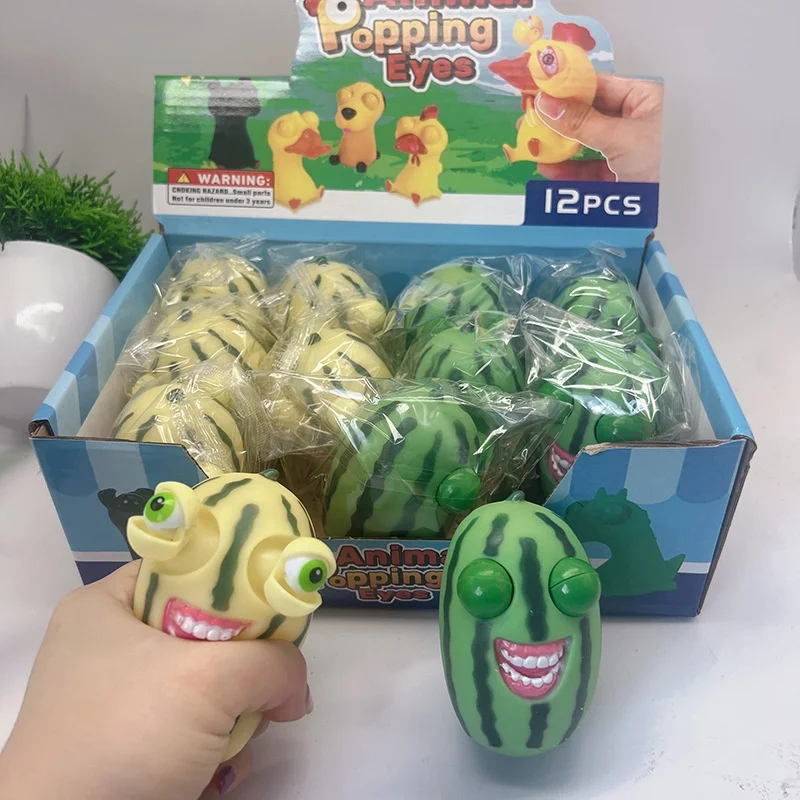 العين ظهرت البطيخ عصا قرصة الموسيقى المحمولة الضغط لعبة مكتب مضحك عيون جوجلي تنفيس الإجهاد المخلص #4