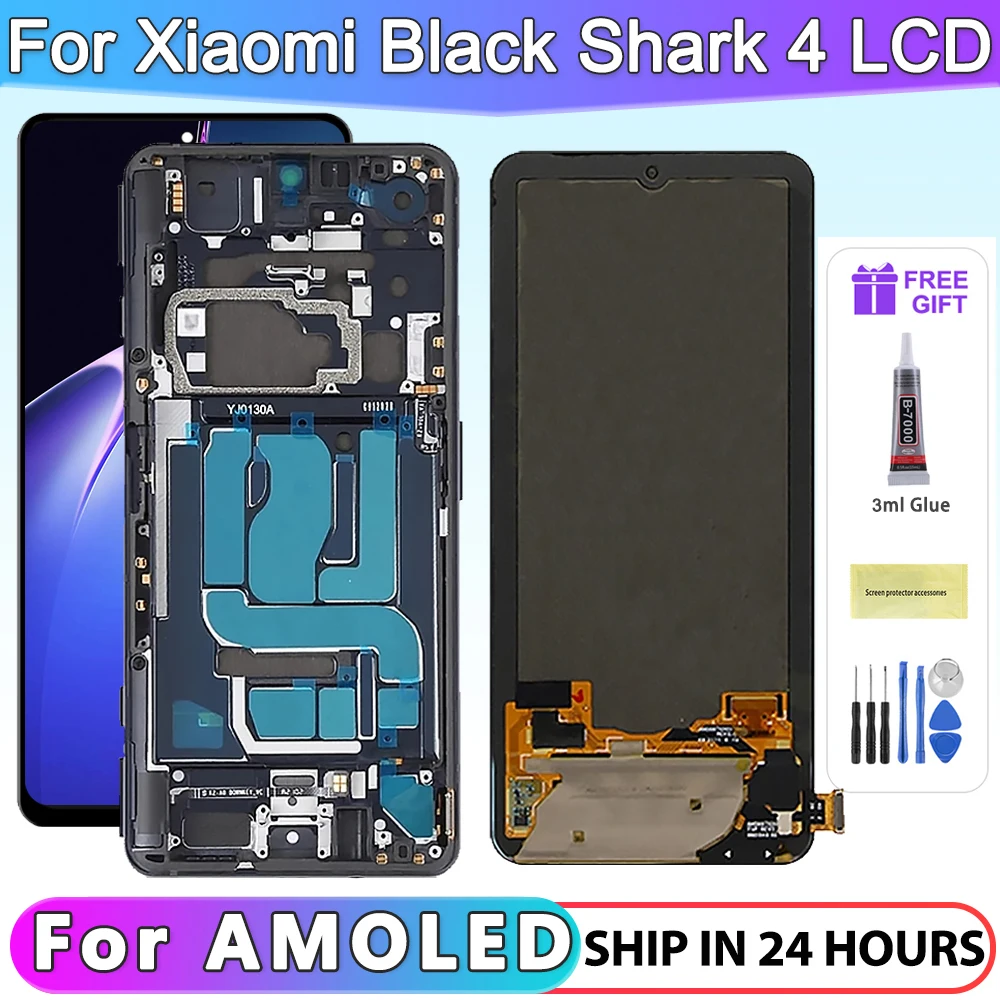 

AMOLED Screen for Xiaomi Black Shark 4 Pro SHARK PAR-H0 Lcd Display Touch Screen with Frame for Xiaomi Black Shark 4