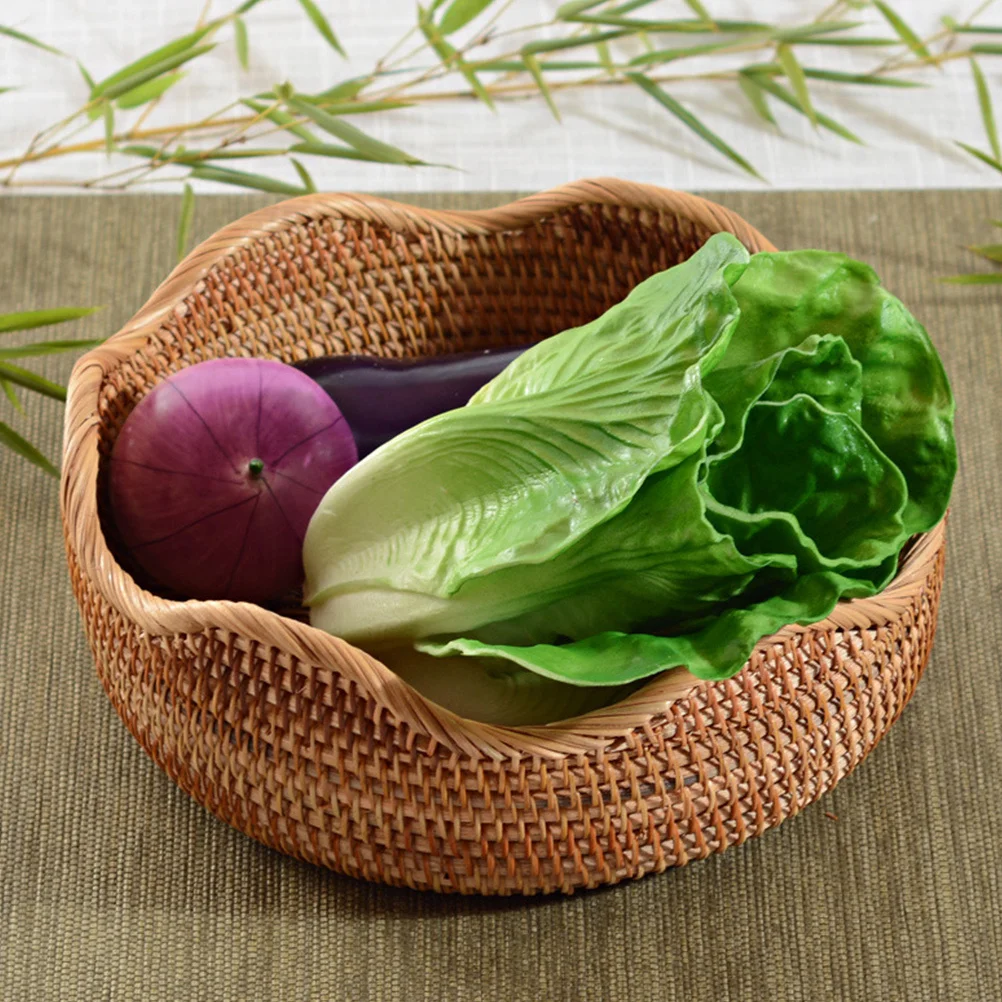 

1Pcs Beautifully Designed Rattan Serving Basket Odorless No Harm Perfect for Bread Fruit Vegetable Storage and Display