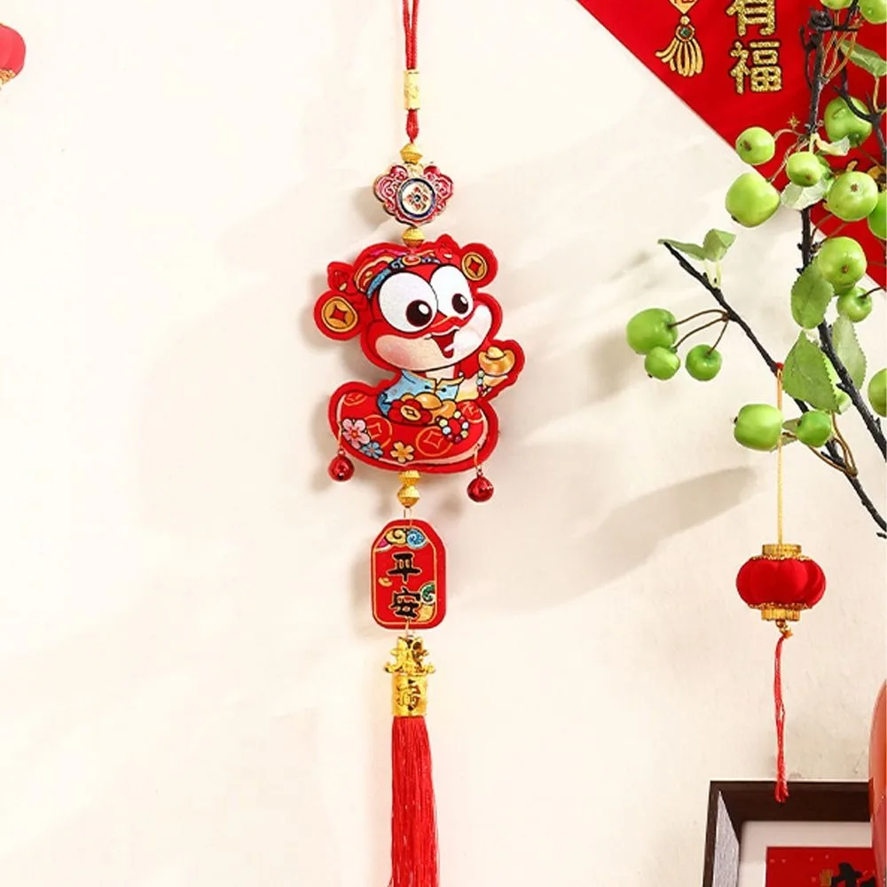 Chinese Style 2025 Snake Lucky Bag Pendant Blessing with Tassel Snake Year Hanging Ornaments Traditional