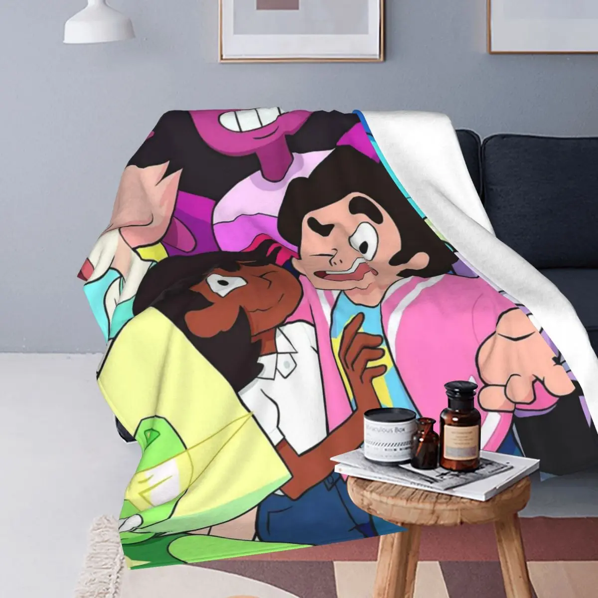 Steven Universe Cute Cartoon Blanket Flannel Throw Blanket Lightweight Throw Blankets for Bedroom Travel Throws Bedspread Quilt