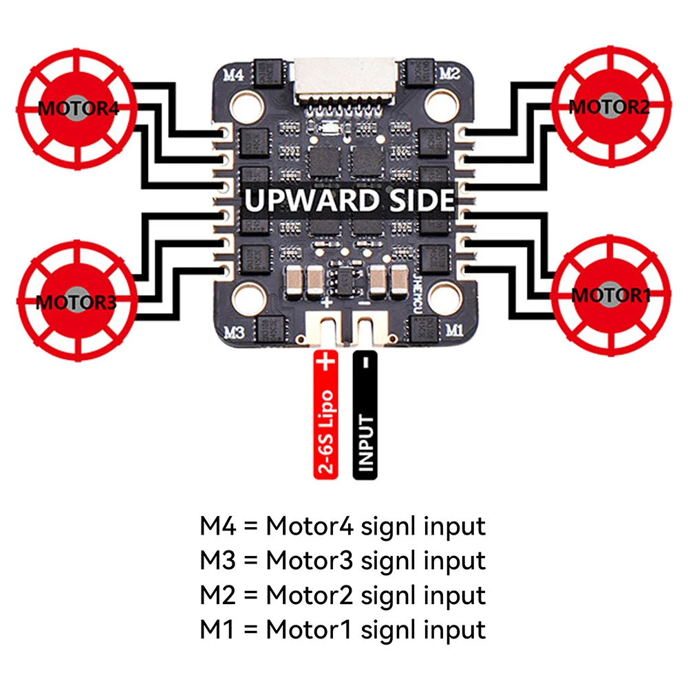 JHEMCU EM40A 40A BLheli_S 4in1 Brushless ESC 2-6S DShot600 for RC FPV Racing Drone