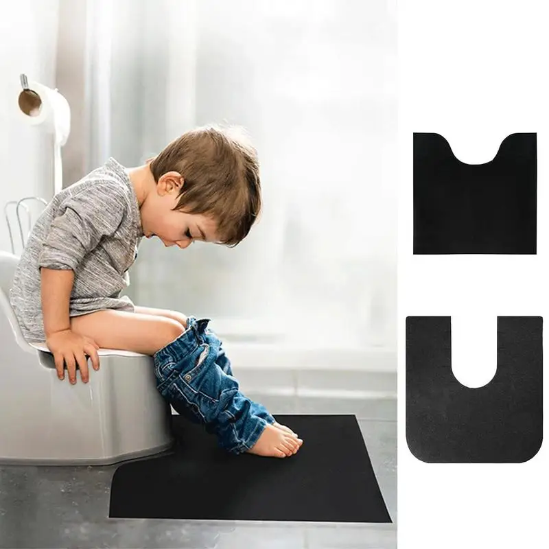 Toilet Training Rug 6Pieces Non-Slip Training Mat Toilet Mat Rounded U-Shape Protector Pads Deodorizing Soft Reusable Commode