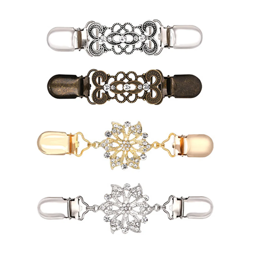 

4Pcs Dress Cinch Clips for Back of Dress Women's Shawl Clip Alloy Clothing Fastener for Sweater Cardigan Collar Scarf Clip