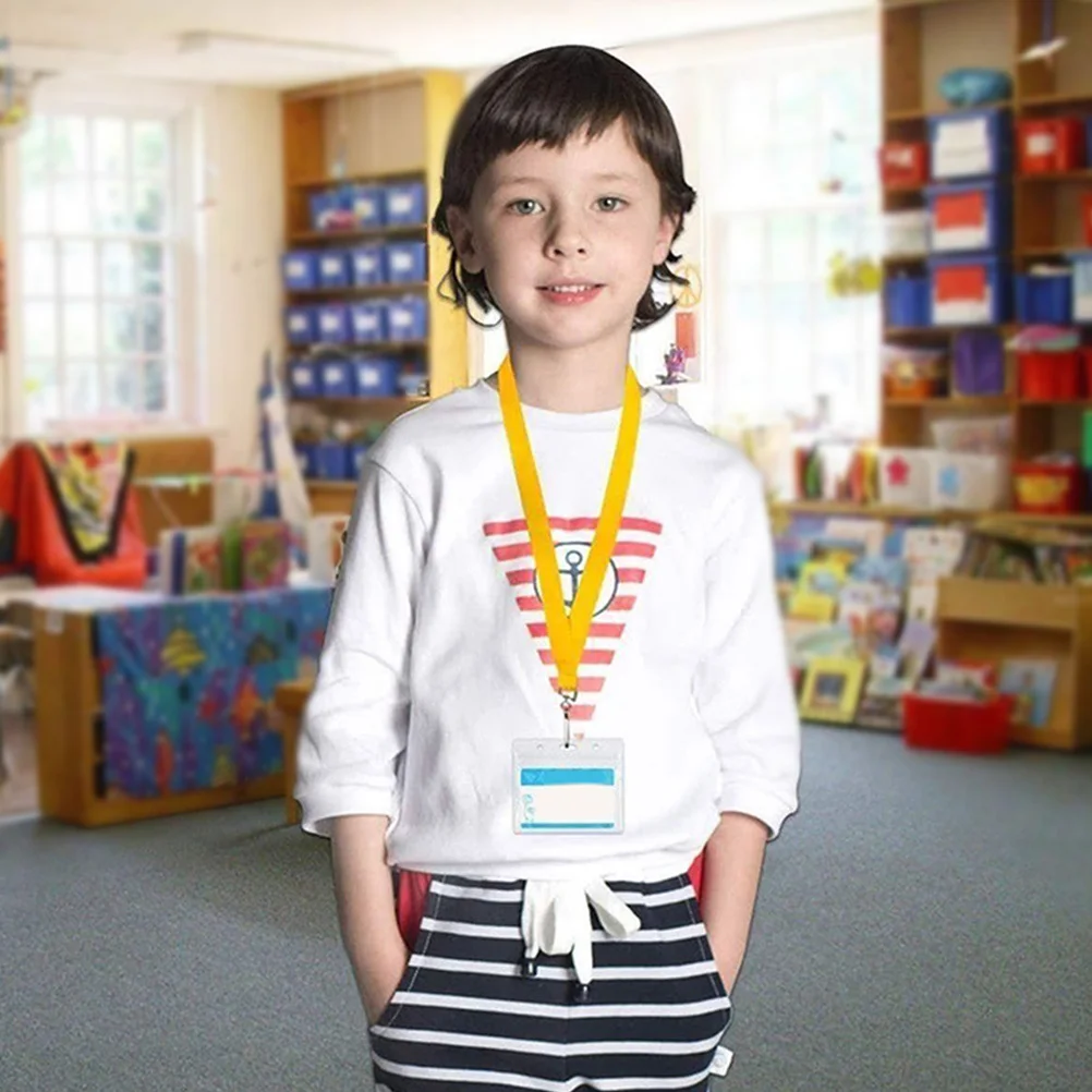 

7Pcs Id Card Holder Clear Double Sided Badge Sleeve Lightweight Protective Name Tag Holder for Office Staff Security Teachers