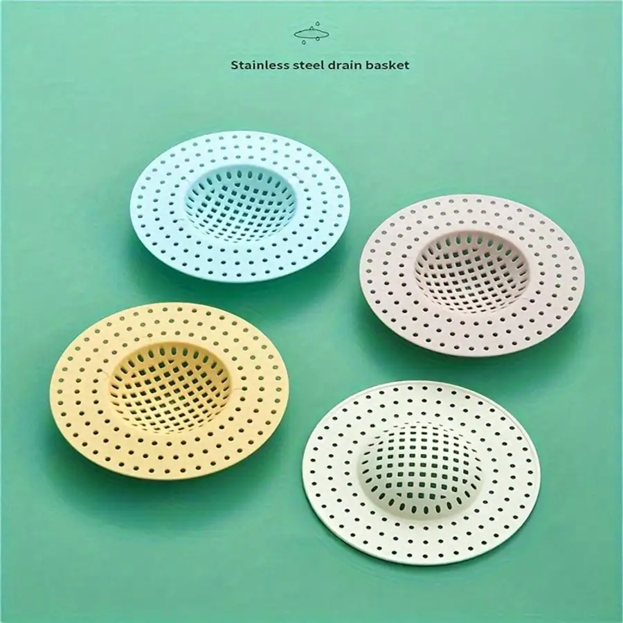 

1pcs Portable Floor Drain Sink Drain Filter Hair Catcher Essential Kitchen Bathroom Accessories Food Waste Plugs High Quality Round Drain Cover For Shower Easy To Install Random Color Back To School
