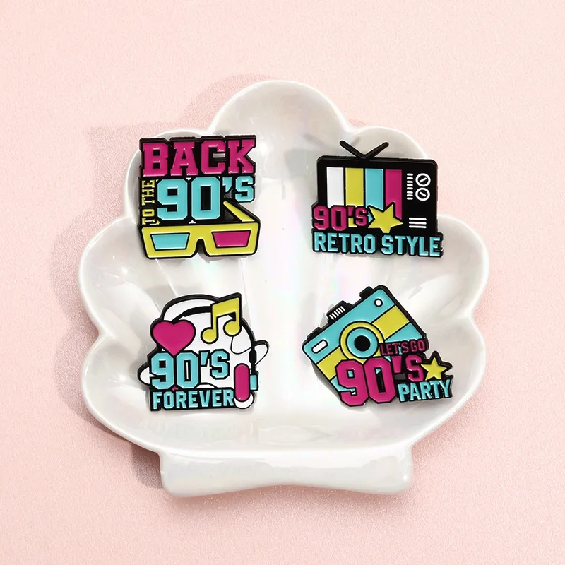 Cartoon Electrical Television Enamel Pins Trendy and fashionable camera sunglasses Brooches Lapel Badges Funny Jewelry Gift