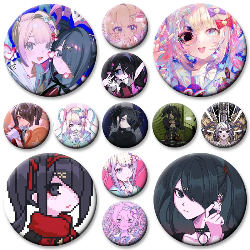 

Anime Needy Girl Overdose Badge Pixelation KAngel Ame Chan Gothic Lolita Brooches Cute Cartoon Button Pins Exquisite Decor Gifts