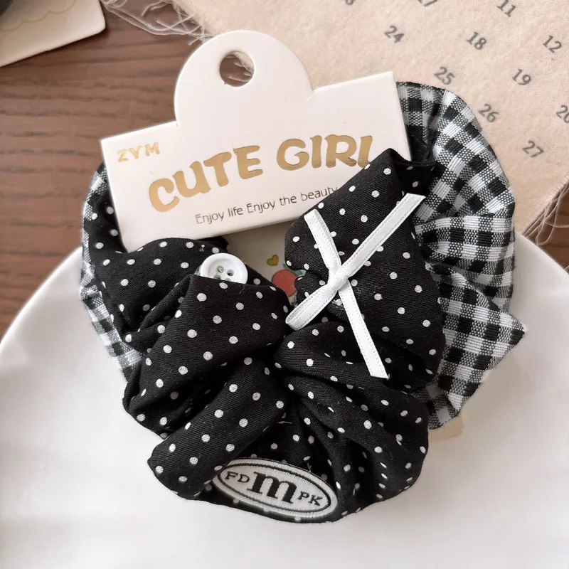 2 قطعة/بطاقة الأسود متقلب فتاة المطاط هيرباند الأطفال Scrunchie النساء الأمعاء الغليظة رباط شعر الاطفال ذيل حصان إكسسوارات الشعر #4