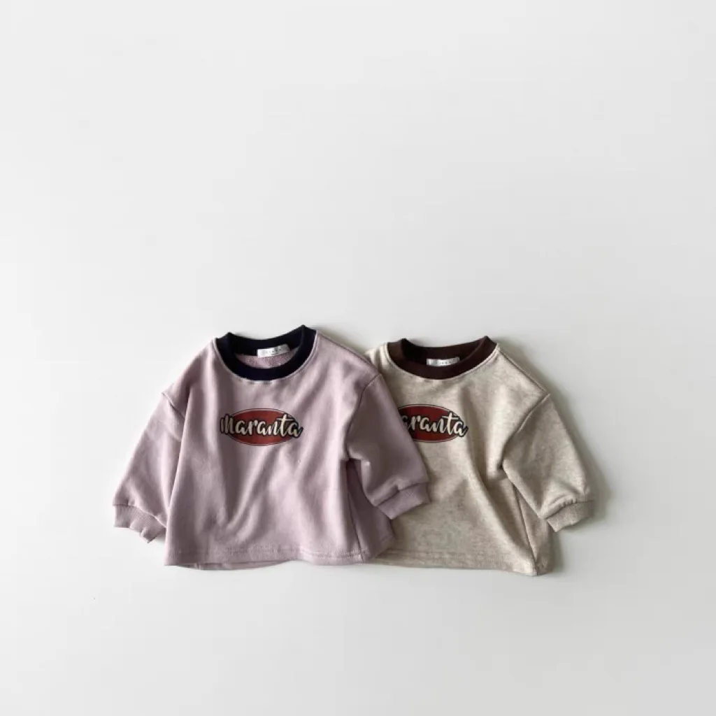 2024 Autumn New Baby Long Sleeve T Shirts Boys Girls Letter Print Sweatshirt Infant Toddler Fashion Kids Versatile Casual Tops