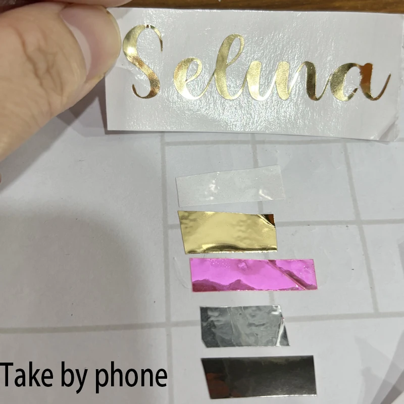 Gold Vinyl Transfer Name Sticker for Wine Bottle, Wedding Balloon Decor, Cut Personal Logo