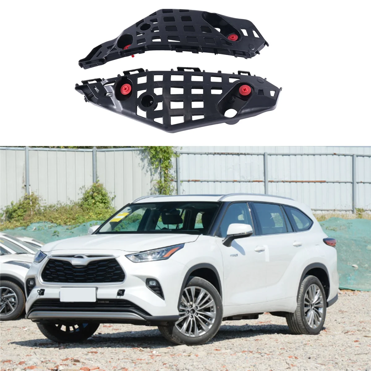 Staffa sinistra paraurti anteriore auto per Toyota Highlander 2020-staffa paraurti anteriore con fibbia